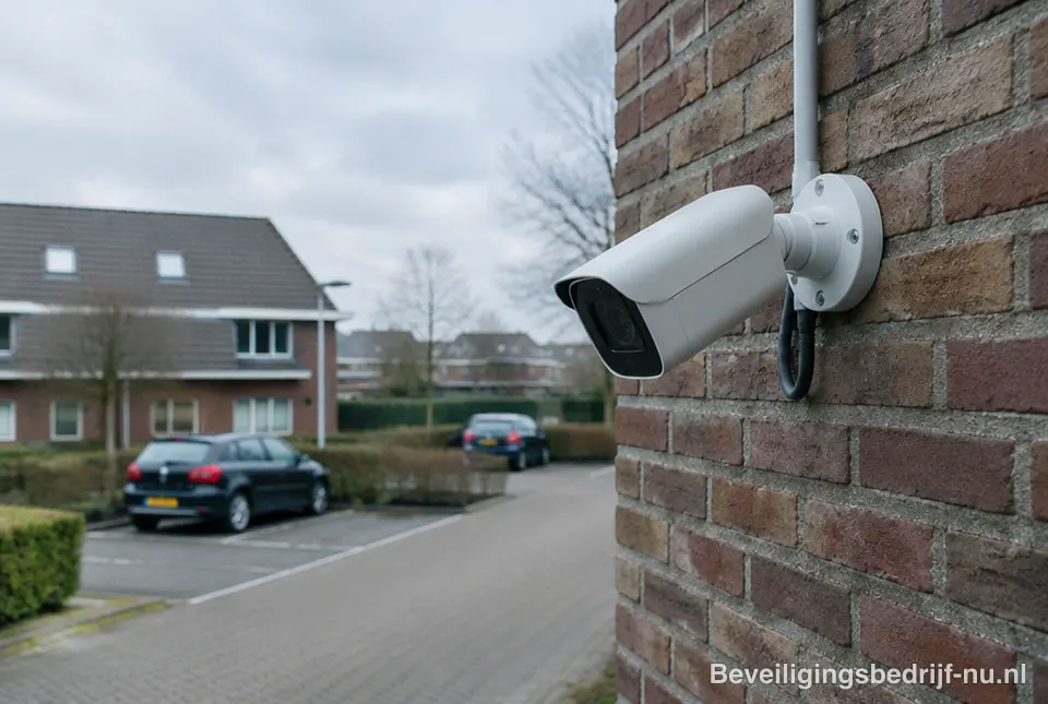 Beveiligingscamera aan de gevel van een bedrijfspand